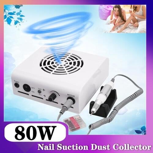 80W 2-IN-1 Nail Drill & Dust Nail Art Equipment Manicure Penedicure Nail Tools With Powerful Fan For Manicure Nail Pedicure Fil