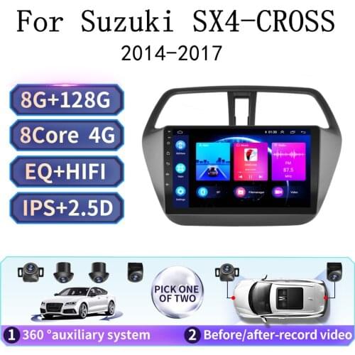 2 din Android 10 Car Radio For Suzuki SX4-CROSS 2014-2017 android navigation gps radio stereo video multimedia WIFI CAM player