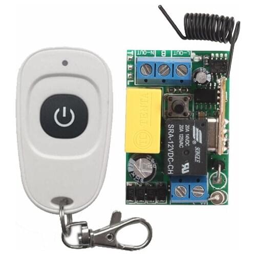 AC220V 10A Wireless Mini Switch Relay Receiver Remote Controllers For Light switch With White Transmitter 10PCS-LOT