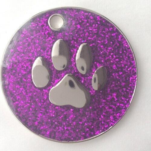 Dog paw tag cheap custom round shape dog tag high quality custom paw shape dog tag