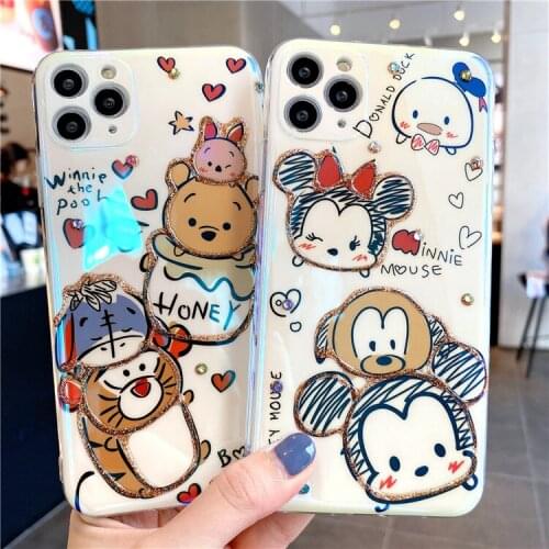 DISNEY 2021 Mickey Case for IPhone 11 12 Pro Xs Max iPhone SE 2020 6 6S 7 8 Plus Cute Phone Case 360 Full Cover