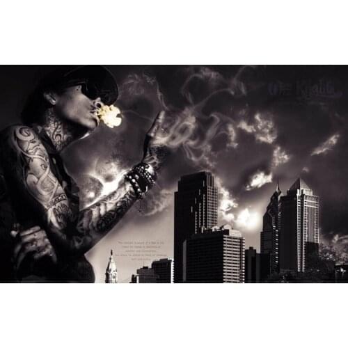 Home Decor Wiz Khalifa - Music Rapper 5-Silk Art Poster Wall Sticker Decoration Gift