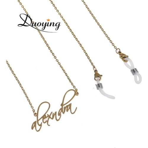 Duoying Customized Name Glasses Chain Neck Chain Holder For Kids Adults Face Cover Lanyard Strap Sunglasses Spectacles Holder