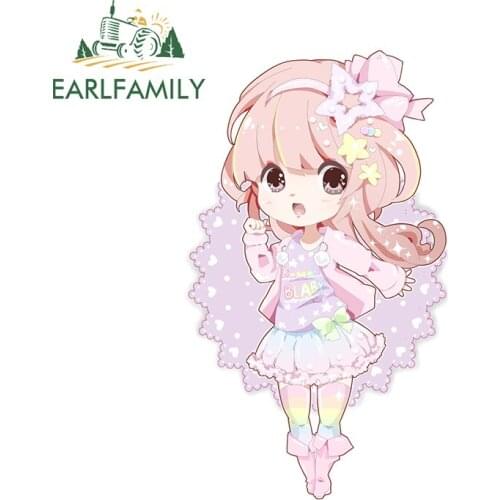 EARLFAMILY 13cm x 7.7cm for Chibi Fairy Girl Cartoon Cute Decal Vinyl Car Stickers Scratch-Proof Auto Laptop Car Door Protector