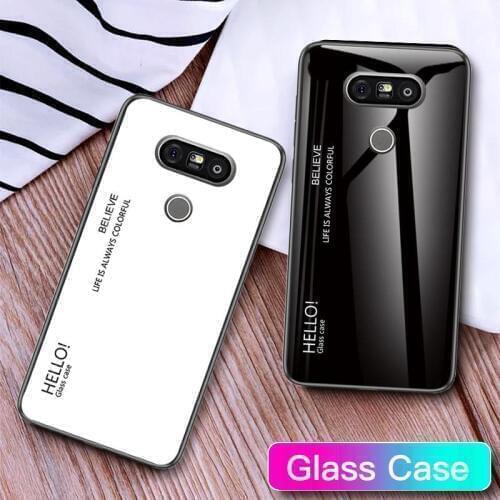 Glossy Gradient Tempered Glass Case For LG G5 G6 G7 G8 TPU Soft Edge Phone Case on the For LG G8 G7 G6 G5 Back Protective Cover