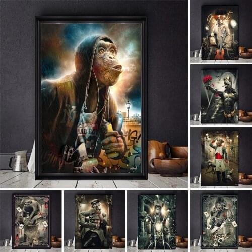 Canvas Painting Fictional Character Macaque Posters and Prints Abstract Art Wall Picture for Living Room Home Cuadros Decor