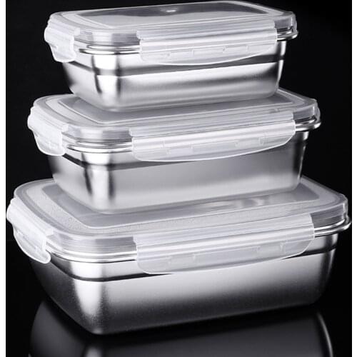 Lunch Bento Box Leak-Proof Fresh-Keeping Case Portable Tableware Stainless Steel Student Travel Kitchen Food Storage Container