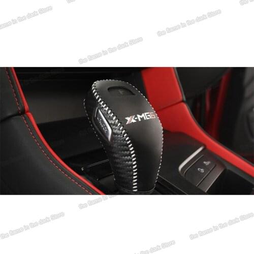 Lsrtw2017 Fiber Leather Car Gear Shift Knob Cover for Mg Mg6 2020 2021 Accessories Auto Styling Gear Lever Head Trims