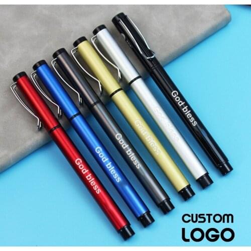Business Metal Pen Can Be Customized LOGO Aluminum Pole Engraving Name Engraving Ballpoint Pen Gel Pen Office School Kids Gifts