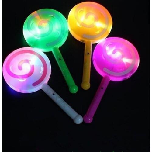 20pcs LED Flashing Cute Interest Lollipop Princess Elf Magic Wand Props Party Carnival Role Playing Children Christmas Gifts