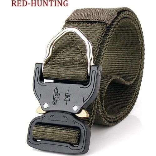 Multi Function Combat Waist Belt Adjustable Nylon Military Tactical Belts with Metal Buckle Hunting Accessories
