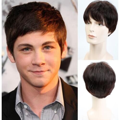 WEILAI Man Synthetic Wigs short Natural Black brown Hair Wig