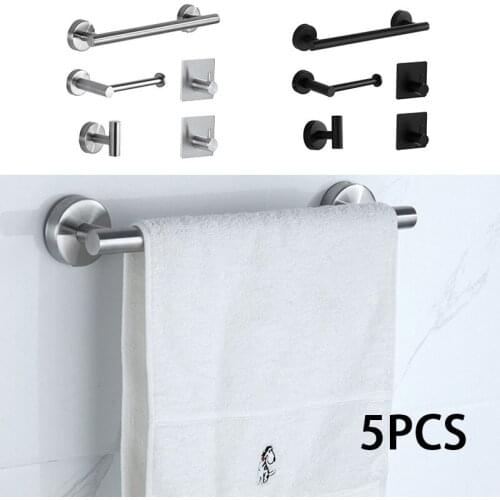 Stainless Steel Bathroom Hardware Set Mirror Chrome Polished Towel Rack Toilet Paper Holder Towel Bar Hook Bathroom Accessories