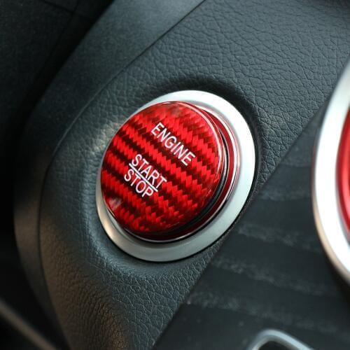 Carbon Fiber Engine Start Button Cover Stickers Decor for Mercedes Benz C GLC W205 X253 C63 red black Car-styling