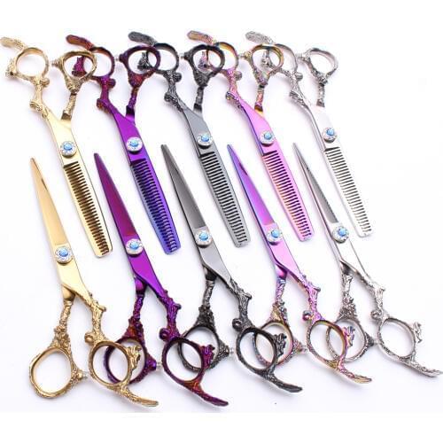 5.5" 16cm 440C Customize Logo Cutting Shears Thinning Scissors Professional Hair Scissors Styling Tool Hairdressing Shears C9005