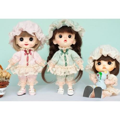 OB11 Baby European Style Retro Lace Set Doll Dress Molly 1/12 BJD GSC P9 Clothing doll clothes suit