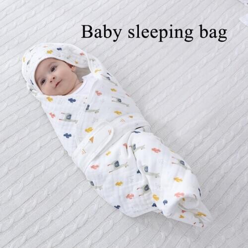 2020 Newborn Blanket Sleeping Bag Cotton Gauze Baby Swaddling Wrapping Soft Touch Blankets For Baby Skin Cotton Sleepsack