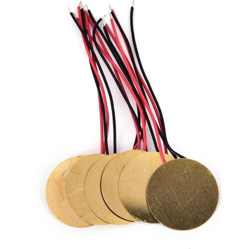 6 Pieces 20mm Piezo Disc Elements with Leads Guitar Amplifiers Contact Pickups Guitar Repair Luthier Tool