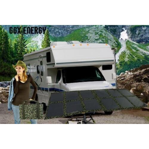 GGX ENERGY Portable Solar Panel Folding Kit for Caravan 4X4 Car Camping Power 120watt Mono Solar Cell