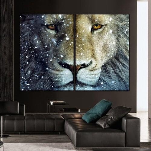 In The Snow Lion Posters And Prints African Animal Decorative Paintings Modern Wall Art Pictures For Living Room Home Decoration
