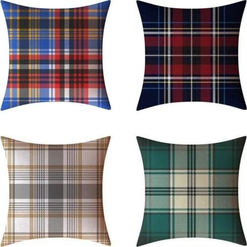 Colorful Grid Cushion Cover Throw Pillow Case for Home Chair Sofa Decoration Square Pillowcases