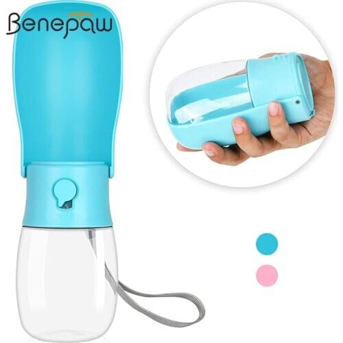 Benepaw Foldable Dog Water Bottle Eco-friendly Durable Wide Sink Leakproof Portable Pet Water Dispenser Travel Puppy Drinking