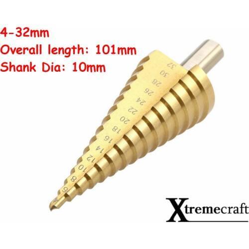 4-32mm The Pagoda Shape HSS Triangle Shank Pagoda Metal Steel Step Drill Bit Hole Drill Cone Drill Countersink Titanium Bit Set