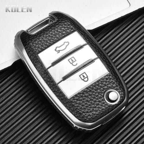 TPU Leather Type Car Key Case Cover For KIA RIO K2 K3 K5 Optima Sorento Forte Sportage Cerato Ceed Picanto Protector Accessories