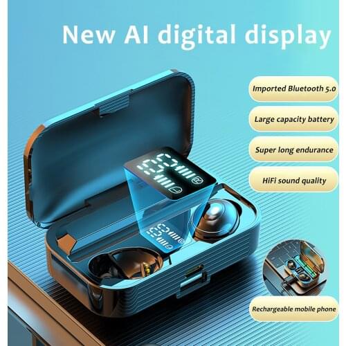 TWS Bluetooth Earphones Wireless Headphone With Mic 2200mAh Charging Box Stereo Bass Earbuds Sports Gaming Headset For Phone