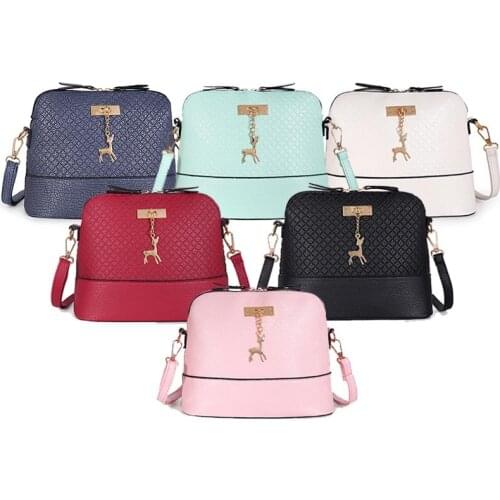 PU Leather Women Shoulder Bag Female Purse Deer Pendant Handbags Girl Mini Crossbody Bag Vintage Small Mini Flap Bags