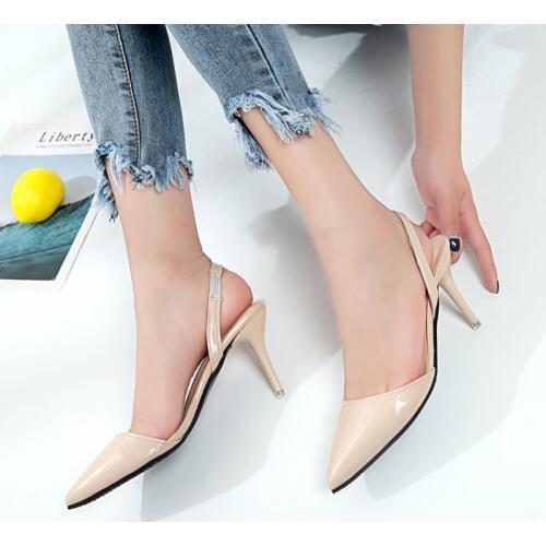 Pumps Women Shoes Sandal High Quality Flock Slip-On Shallow Wedding Party Fashion Toe Lady Girl High Heels Pump U22-36