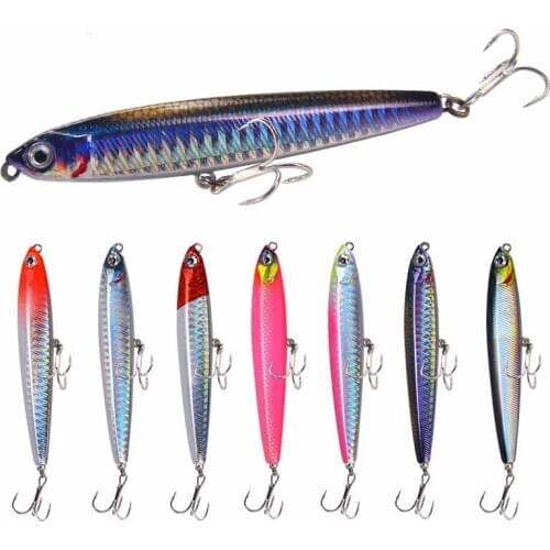 1pc 10g 14g 18g 24g Pencil Hard Lure 3D Eyes VIB Balancer Fishing Lure Hard Bait Jig Minoow with Hook Fishing Tackle