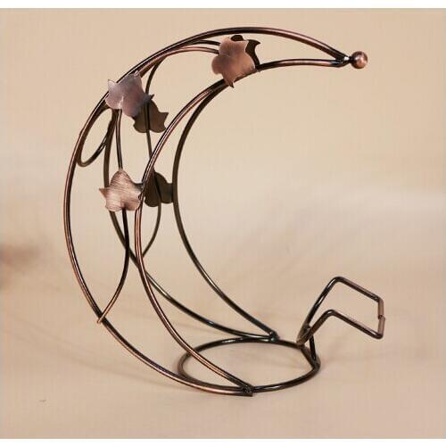 1PC Newest metal wire technology wine rack Halfmoon fashion ornaments Home Furnishing wine holder 26x16x28cm A2044