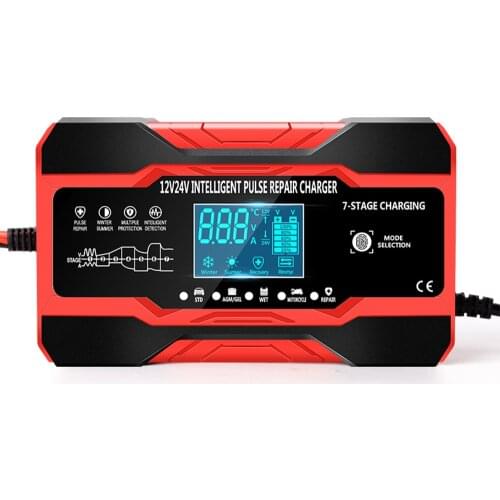 12V 24V 10A 5A LCD Display Automatic Smart Battery Charger Smart Fast Car Motorcycle Battery Charger GEL WET AGM Acid Battery