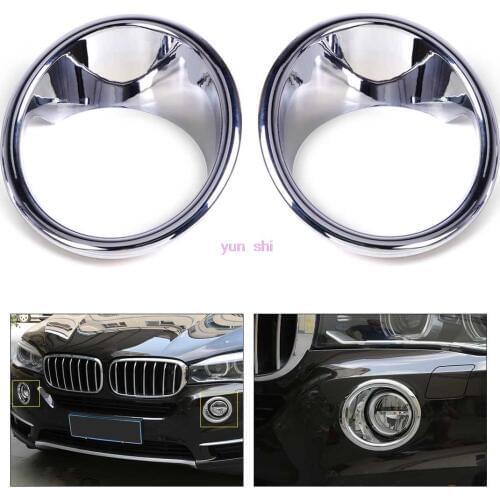 ABS plating Car front fog lamp frame decoration head light cover sequin car styling For BMW X5 F15 2014-2016 upgrade accessories