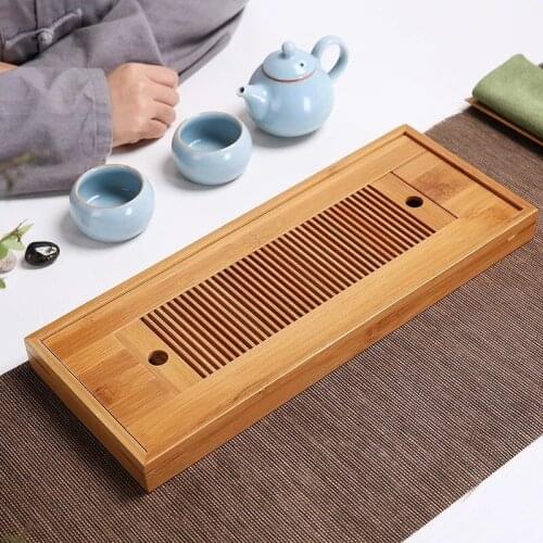 Bamboo Tea Trays Chinese Tea Serving Kung Fu Tea Trays Eco-Friendly Table Water Storage Trays Dry Bubble Table China Teaware