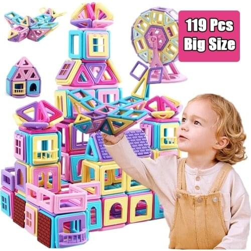 Big Size Magnetic Designer Construction Kit Magnetic Blocks Model Construction Toy For Childrens Educational Toys Gift
