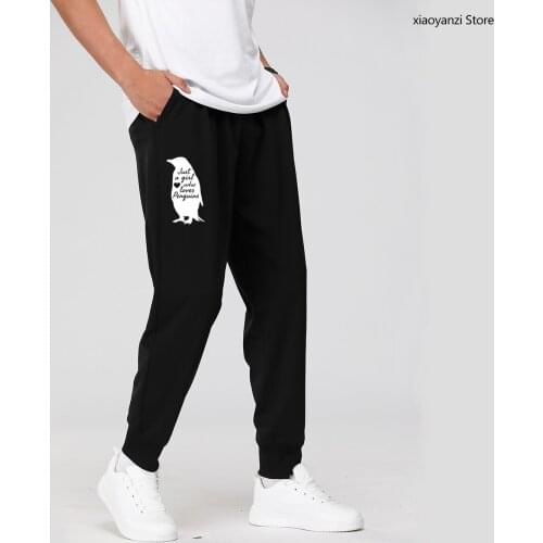 Penguin Sweatpants Gift Animal Zoo Aquarium Penguin Lover Print Just A Girl Who Loves Penguins Men Women Long Pants Trousers