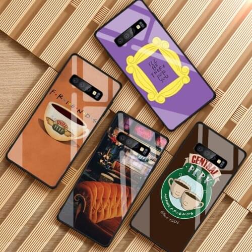 Central Perk Coffee friends Tempered Glass Phone Case For Samsung Galaxy S8 S9 S10 S20 PLUS J8 J6 J4 2018 NOTE 8 9 10Shell