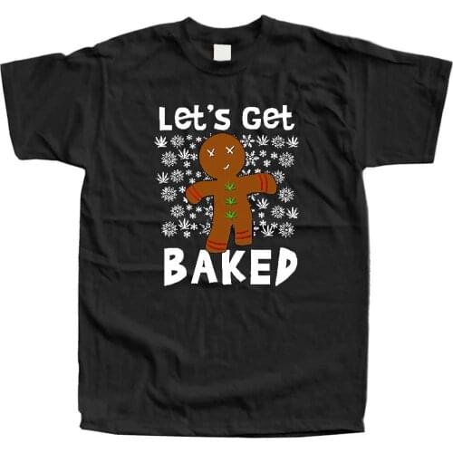 Lets Get Baked. Funny Christmas Snowflake Marijuana Xmas T-Shirt. Summer Cotton Short Sleeve O-Neck Mens T Shirt New S-3XL