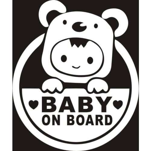 Baby on Board Sticker Fashion Baby In Car Vinyl Decals Motorcycle Car Sticker Car-styling Black/Silver Colorful 15cm*13cm