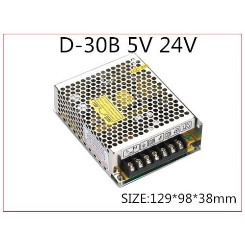 30W Dual Output Switching power supply Output Voltage 5V 24V AC-DC Free Shipping D-30B