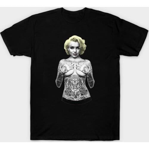 Inked Tattooed Sexy Marilyn Monroe Adult T-Shirt Summer Cotton Short Sleeve O-Neck Unisex T Shirt New S-3XL