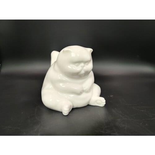 CHINESEYixing Zisha pottery tea pet :think about the cat