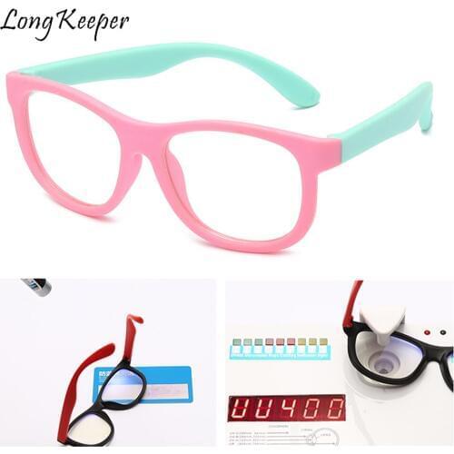 Square Fashion Glasses Kids Anti Blue Light Blocking Optical Frame Children Eyeglasses Girl Boy Clear lenses UV400 Anti Glare