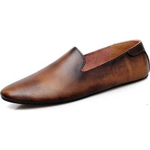 Mens Loafers Slip On Driving Shoes Lightweight Breathable Casual Loafers Moccasins Men Shoes Genuine Leather Man Flats Lofer