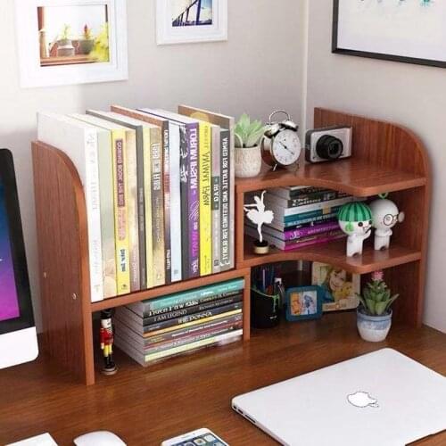Desktop Office Bookshelf Student Desk Storage Rack Wooden Household Economical Combination Simple Small Organizer Bookshelf