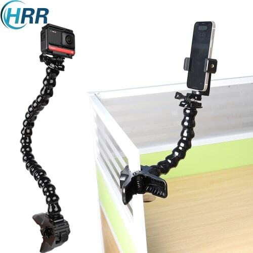 Desktop Clamp Mount for GoPro Insta360 One R SONY DJI EKEN Sports Camera and Smartphone Iphone Huawei Xiaomi Samsung Accessories
