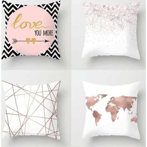 New Nordic Sofa Cushion Cover Peach Skin Pillow Girly Style Pillow Case Letter Throw Pillow Case Cushion