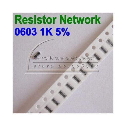 Wholesale 1000pcs/lot resistor network 0603 1k 5% 8p 2*4p smd film resistor